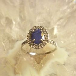 10k Sapphire And Diamond Ring