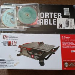 PORTER-CABLE Tile Saw + 2 New Blades