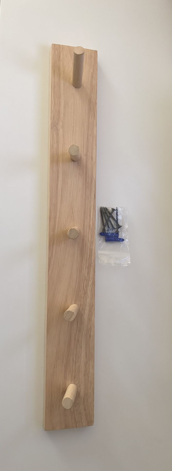 Wood Wall 5 Hooks Rack