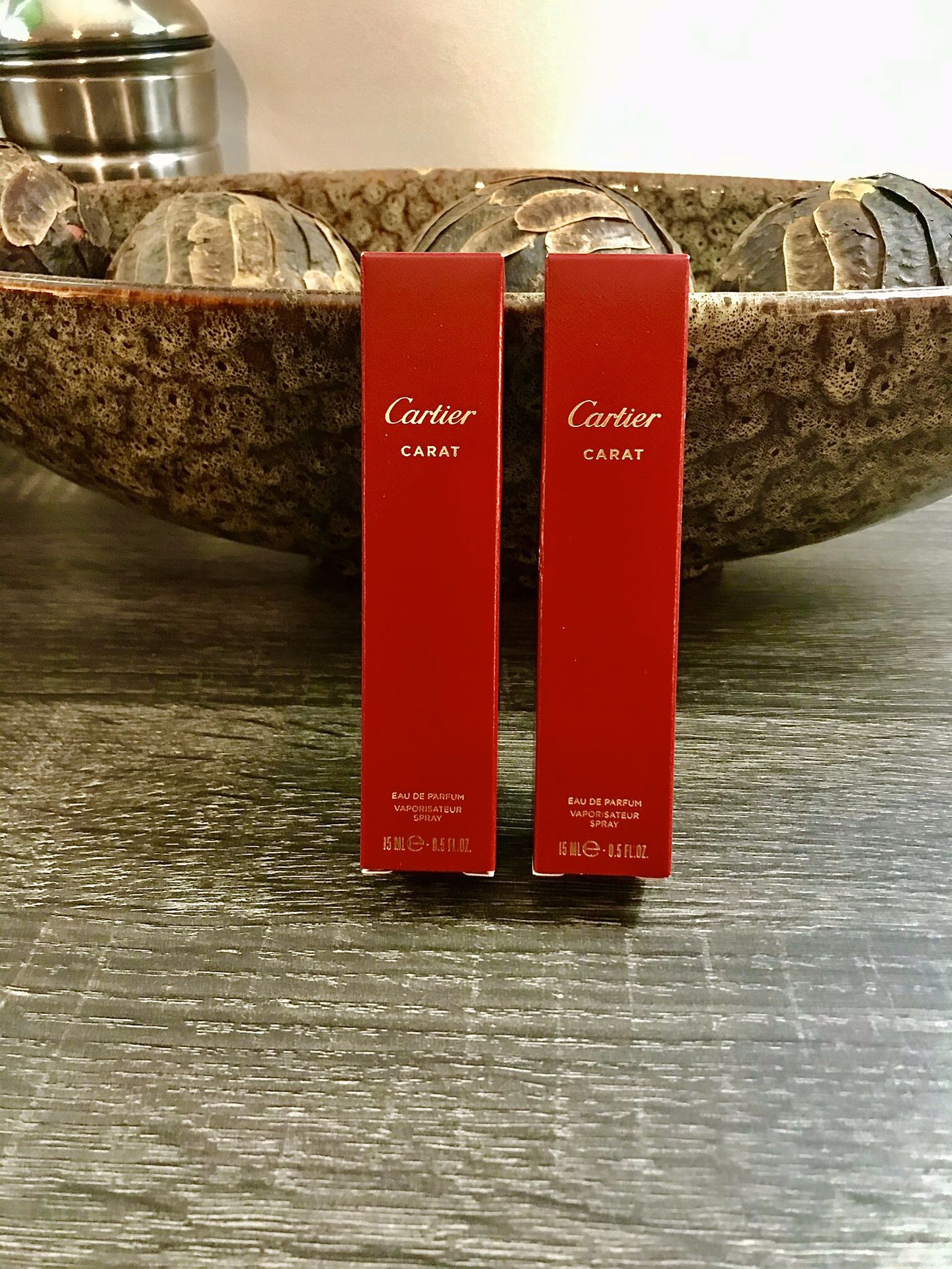 (2) Cartier Carat Eau De Parfum gift set Each bottle is 15ml 0.5FL OZ Valentines Day Special !!!!!!! A Total of 30 ml at a great price Authentic and