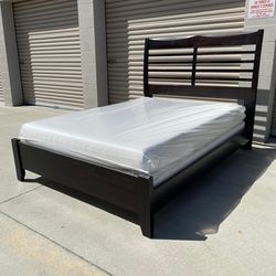 Queen bed frame with mattress