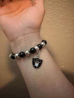 Raiders Inspired Beaded Charm Bracelet