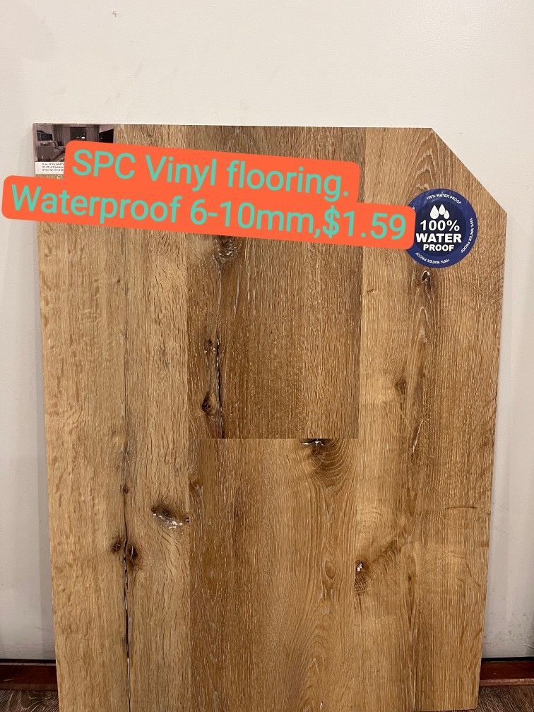 SPC Vinyl Flooring, Waterproof, 8 mm $1.79/sqft Autumn Specials