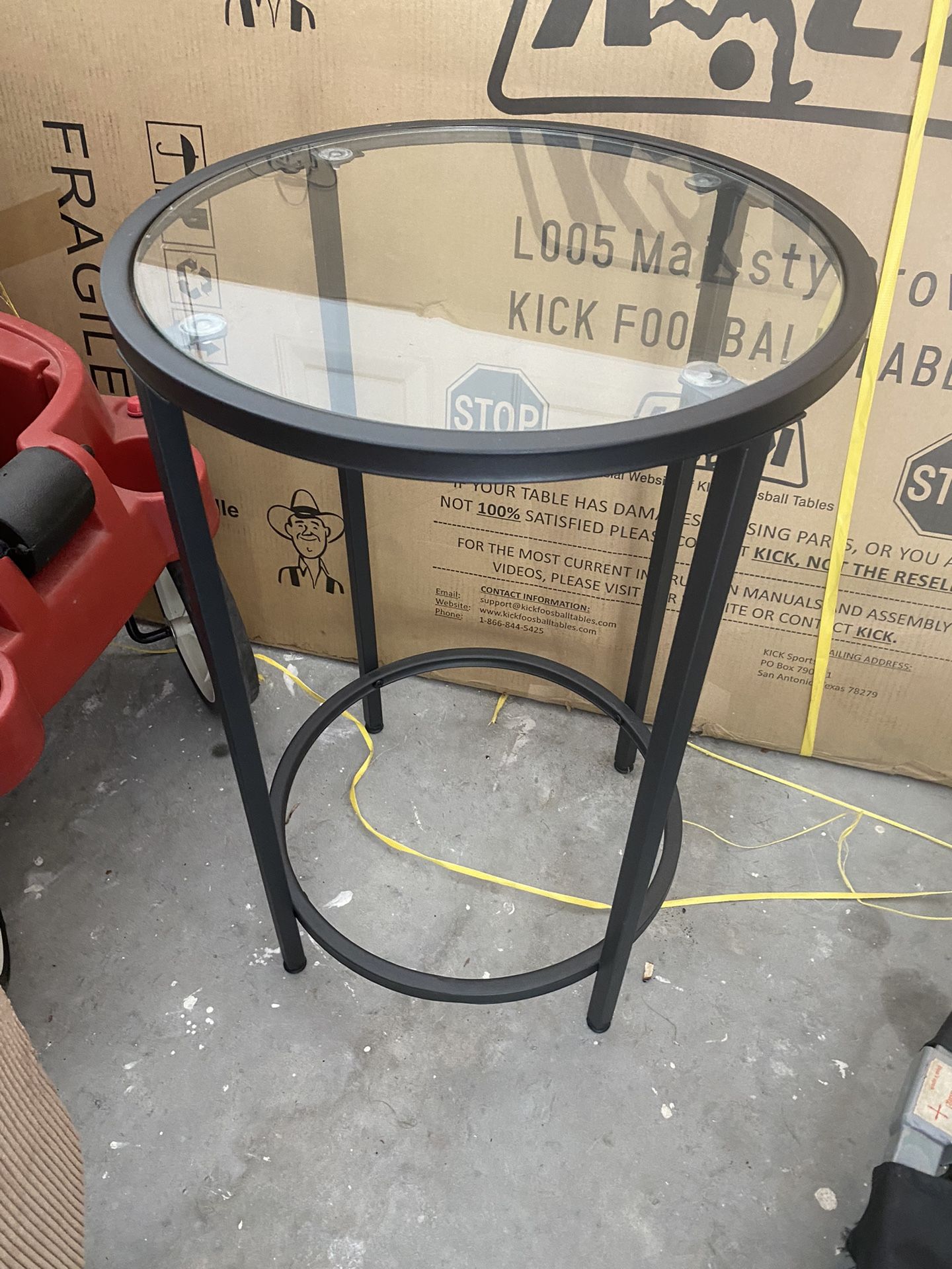 Side table, Black And Glass