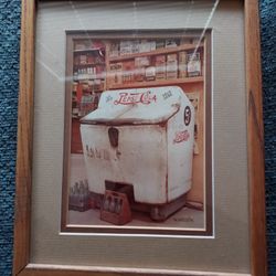Super Cool VINTAGE PEPSI FRAMED PICTURE MAKE OFFER