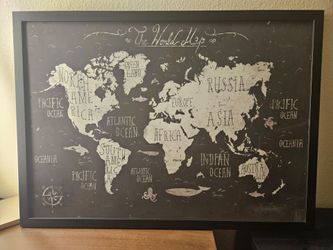 World Map Framed Poster 36" x 26"