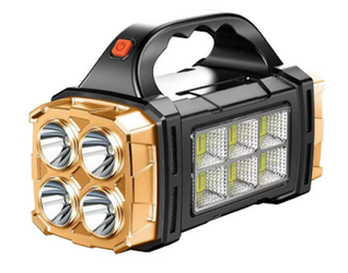 Wuzhi Shang Solar Rechargeable Lamp & Power Bank – Gold/Black – New