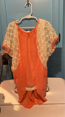 Beautiful peachy silky with lace blouse