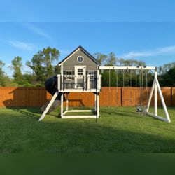 Plastic Playset, Swings Slide Climbing Wall Glider Fort - Like New – Middletown, DE