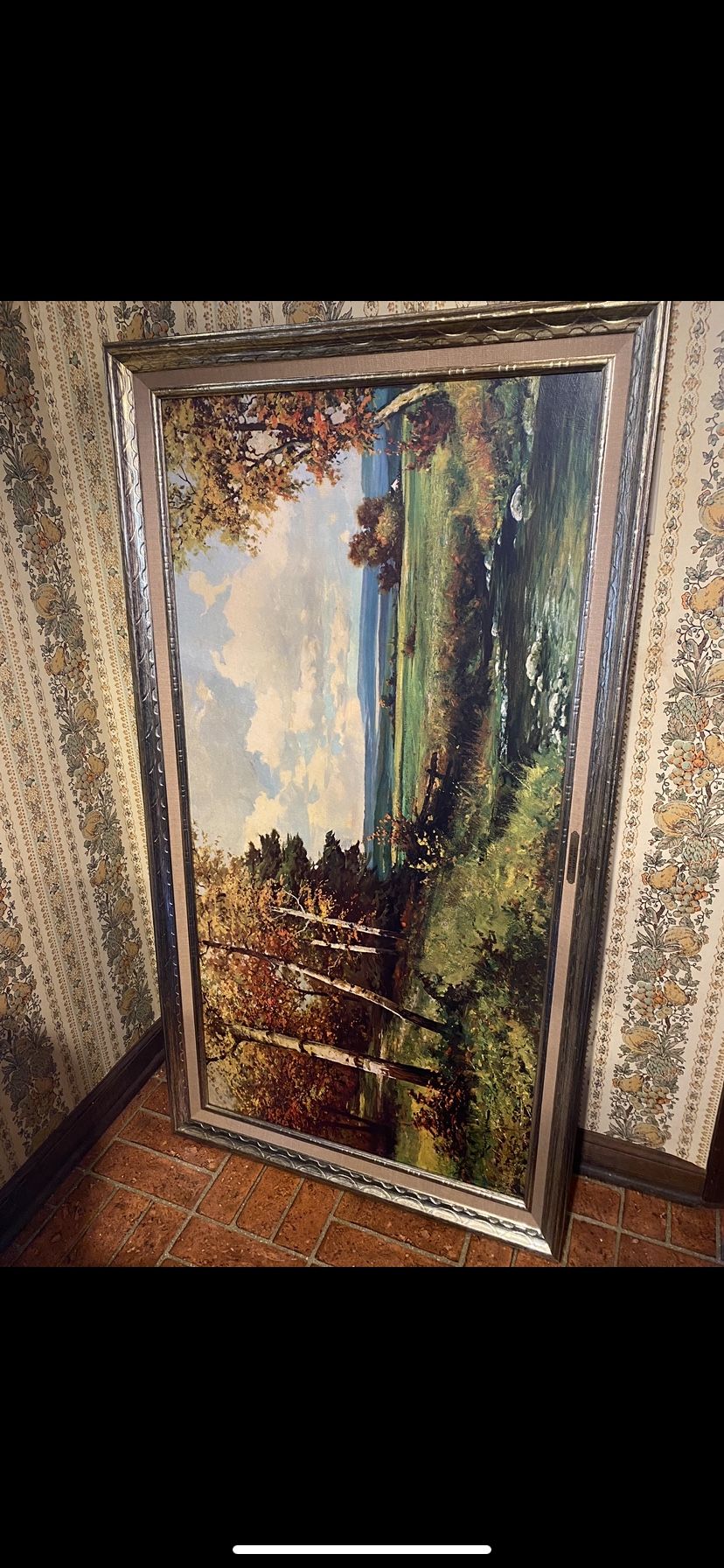 Vintage Art Robert Wood Pine And Birch Signed Framed Reproduction
