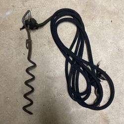 Pet Yard Stake With 15’ Rope And Brass Clip