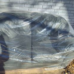 Green Leather Loveseat 