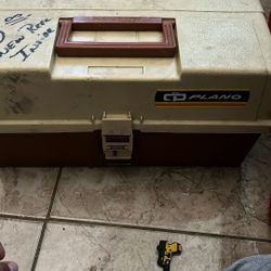 Fishing tacklebox filled with fishing stuff