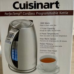  Brand New Cuisinart PerfecTemp Cordless Electric Kettle - Still in Box