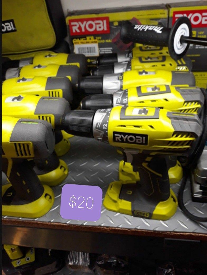 Ryobi 18v Cordless Drill Driver Tool-Only 0.25