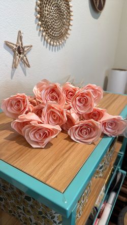 Forever Roses Peach Artificial Bouquet