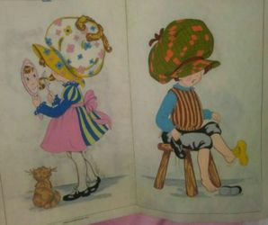 1960'S HOLLIE HOBBY VINTAGE FABRIC ART
