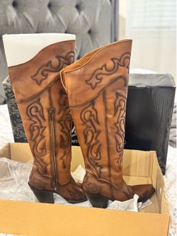 Dan Post Womens Wide Calf Block Heel Over the Knee Boots