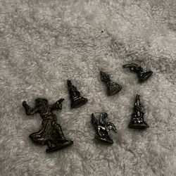Pewter Wizard Figurines With Crystal 