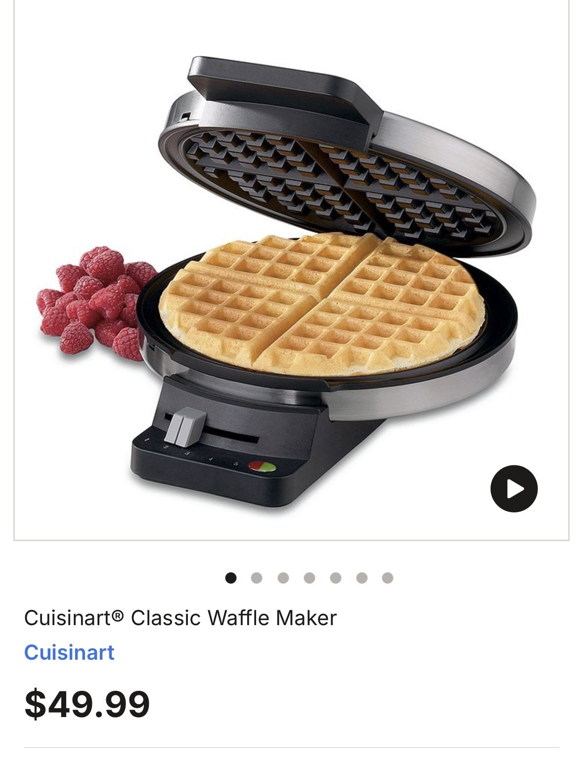 Cuisinart classic waffle, browning control, Nonstick baking plates,