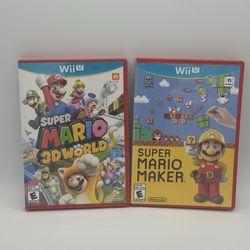 Super Mario Maker & Super Mario 3D World Wii U Lot CIB Tested Works Nintendo
