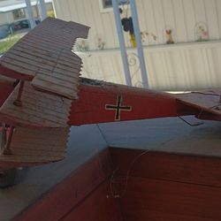 Painted Metal Model of the Red Baron's Plane

