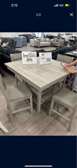 5 PIECE GREY DINING TABLE