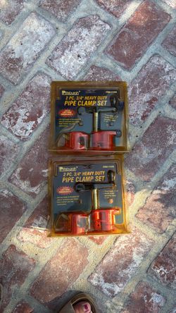 Heavy Duty Pipe Clamp Set - 2 packages, New in box
