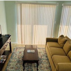 Ethan Allen Brown/Gold Couch/Sofa 