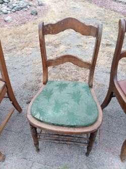Antique Wooden Ladder-Back Dining Chair