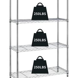 4-Shelf Adjustable, Heavy Duty Wide Storage Shelving Unit (250 lbs loading capacity per shelf)