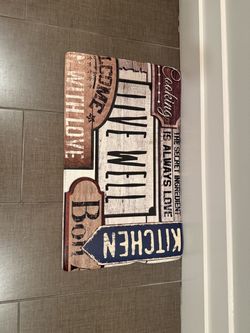 Kitchen Floor Mat, Live Well Print