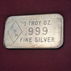 Silver .999 Bar 1oz. EPM Rare Vintage 