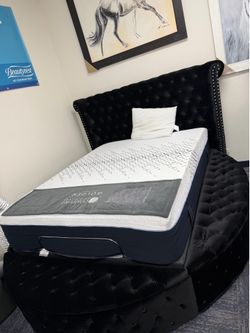 Round tufted bed with storage / same day 🚚