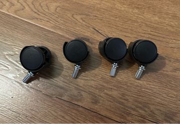 Lot of 4 Casters Hard Black Plastic Swivel Wheel Wheels