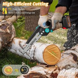 Mini Chainsaw, 8 inch Chainsaw Cordless，Upgraded Brushless Chainsaw and Auto Oiler, 2PCS 21V 2000mAh Batteries