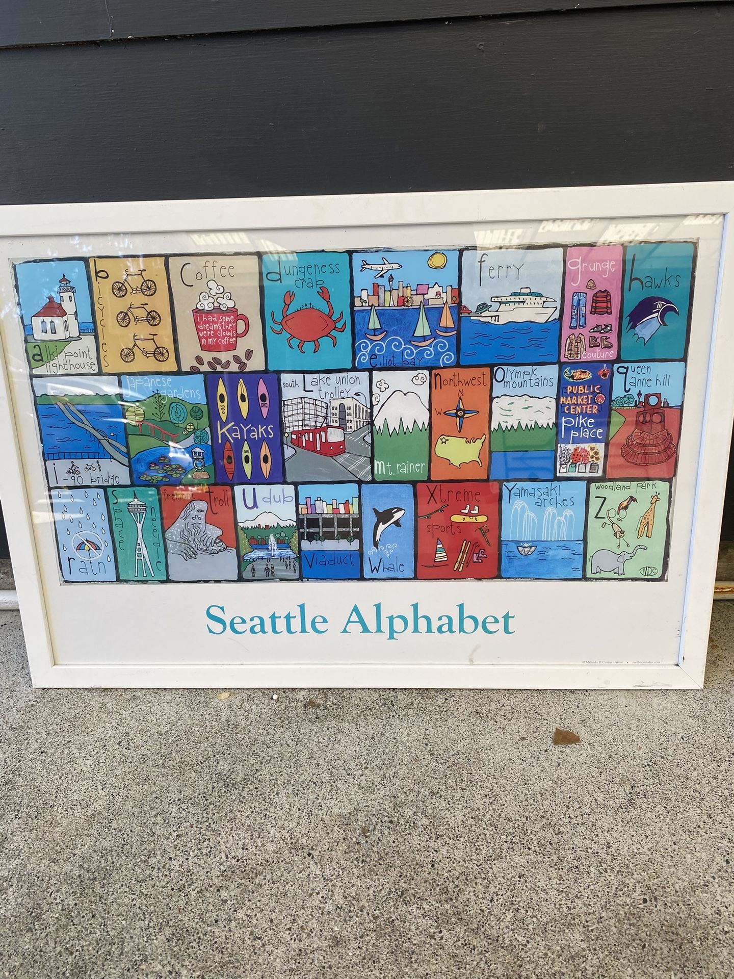 Framed Seattle Alphabet Print