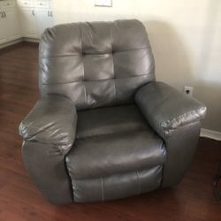 Faux Leather Recliner With Optional Matching Ottoman