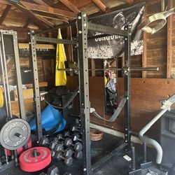 Titan Fitness X-3 Squat Rack/power rack And Barbell 