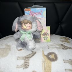 Nanci Bunny Plush Toy - Gray and Pink