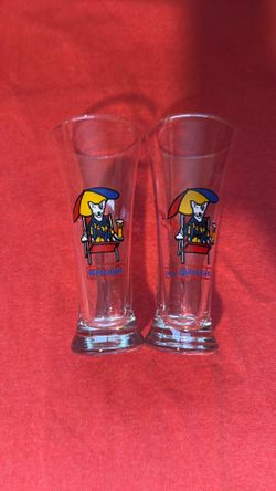 Vintage 1987 Spuds MacKenzie Bud Light pilsner glasses