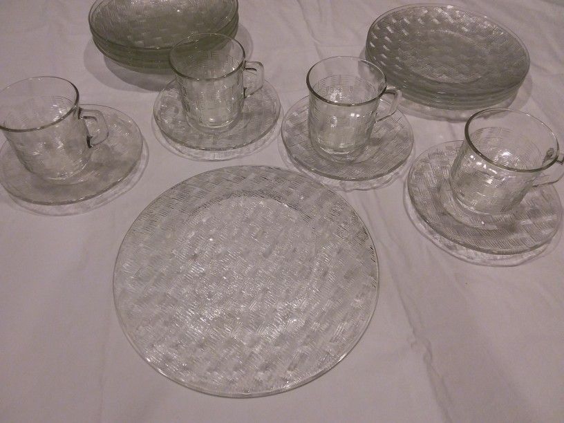 Glassware - Mexico Fortecrisa Weave-pattern 20 pieces