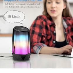 Portable Wireless Bluetooth Speakers 8 LED Lights Modes BT5.0 Stereo Sound Loud Volume Speaker with TF Card Slot,for iPhone/iPad/Android for Home, Out