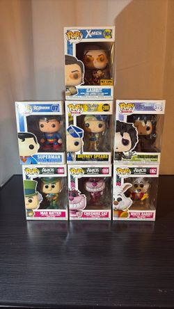 displays a collection of Funko Pop! vinyl figures 