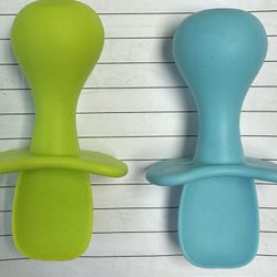 2pcs Baby Silicone Spoon Set, New