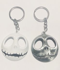 Jack skellington white OR pewter metal keychain. Nightmare before Christmas new