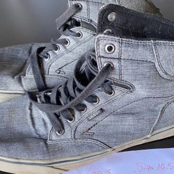 Grayish Black Or Tan Suede Vans Tennis Shoes, Sz 10.5 (price Is Each)