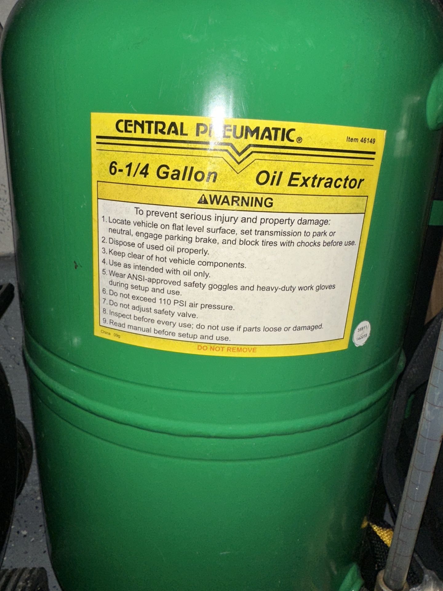 Oil extractor by Harbor freight