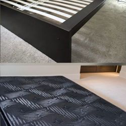 Very Nice Queen Ikea Hopen Bed Frame and Newer Nisien Hybrid  Pillowtop Mattress 