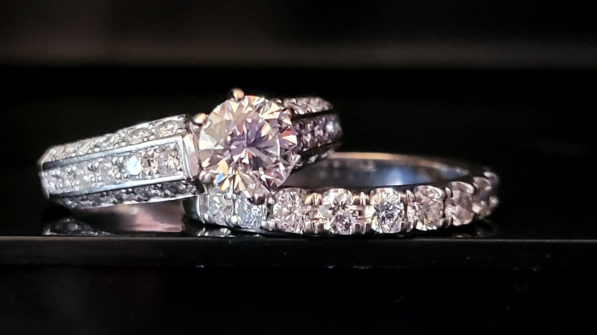 Bridal Ring Set 1.20 Carat Round Brilliant Cut 100% Real Diamonds 